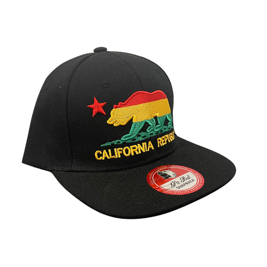 California Republic Rasta Snapback With Bill Design
