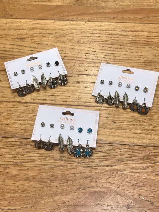 Gypsy 6 Pair Earring Set (Available in Black, Blue, & Orange!)