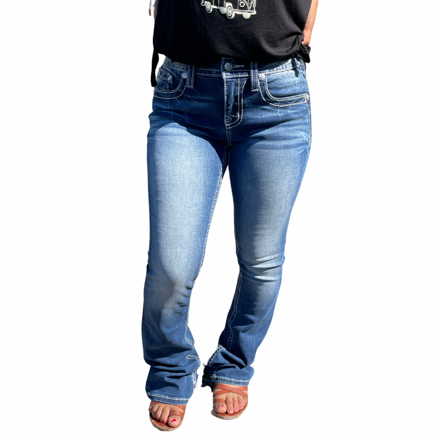 Miss Me Boot Cut Denim Cross Pocket (24-34)