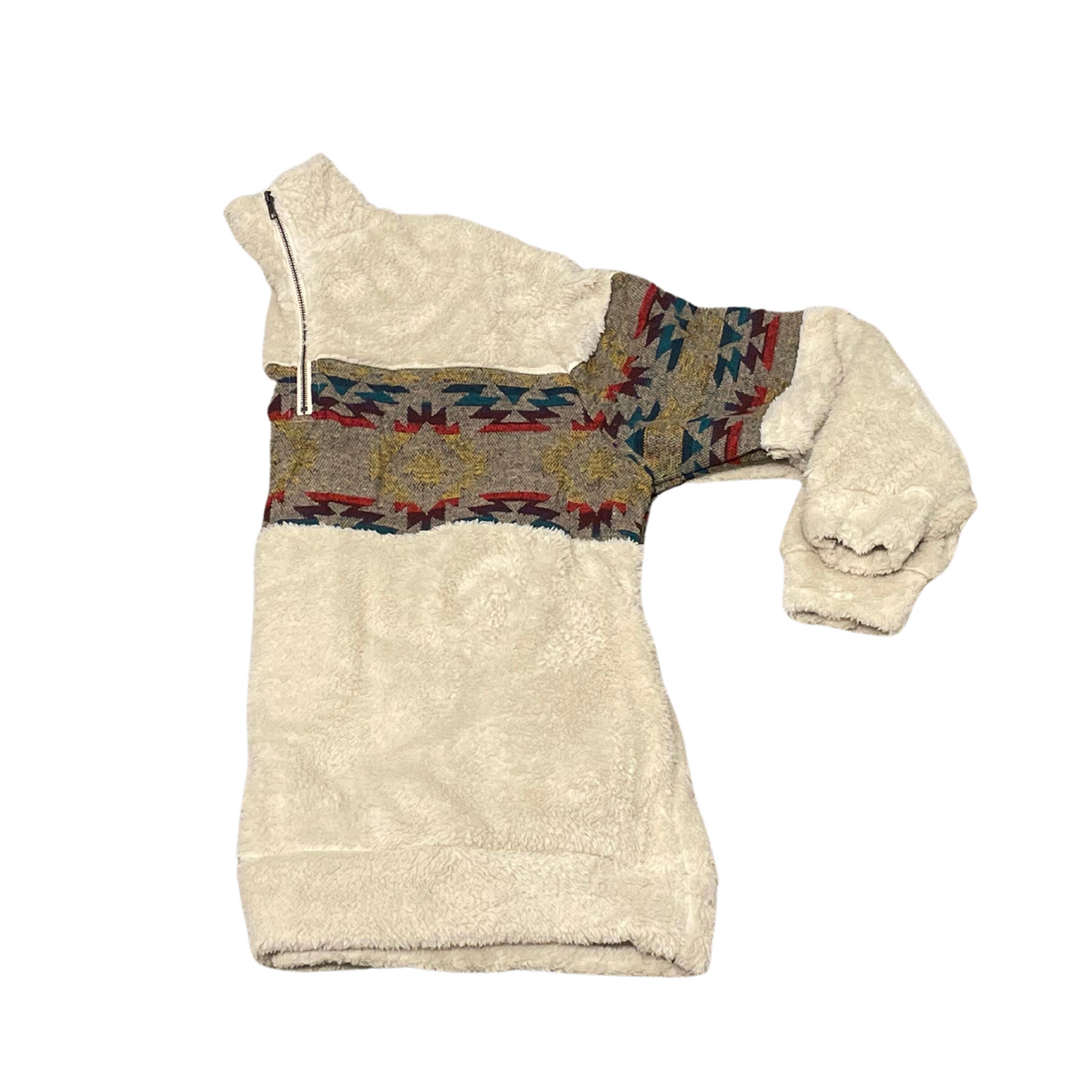 Grace & Emma Tribal Sherpa 3/4 Zip Jacket (M-3XL)
