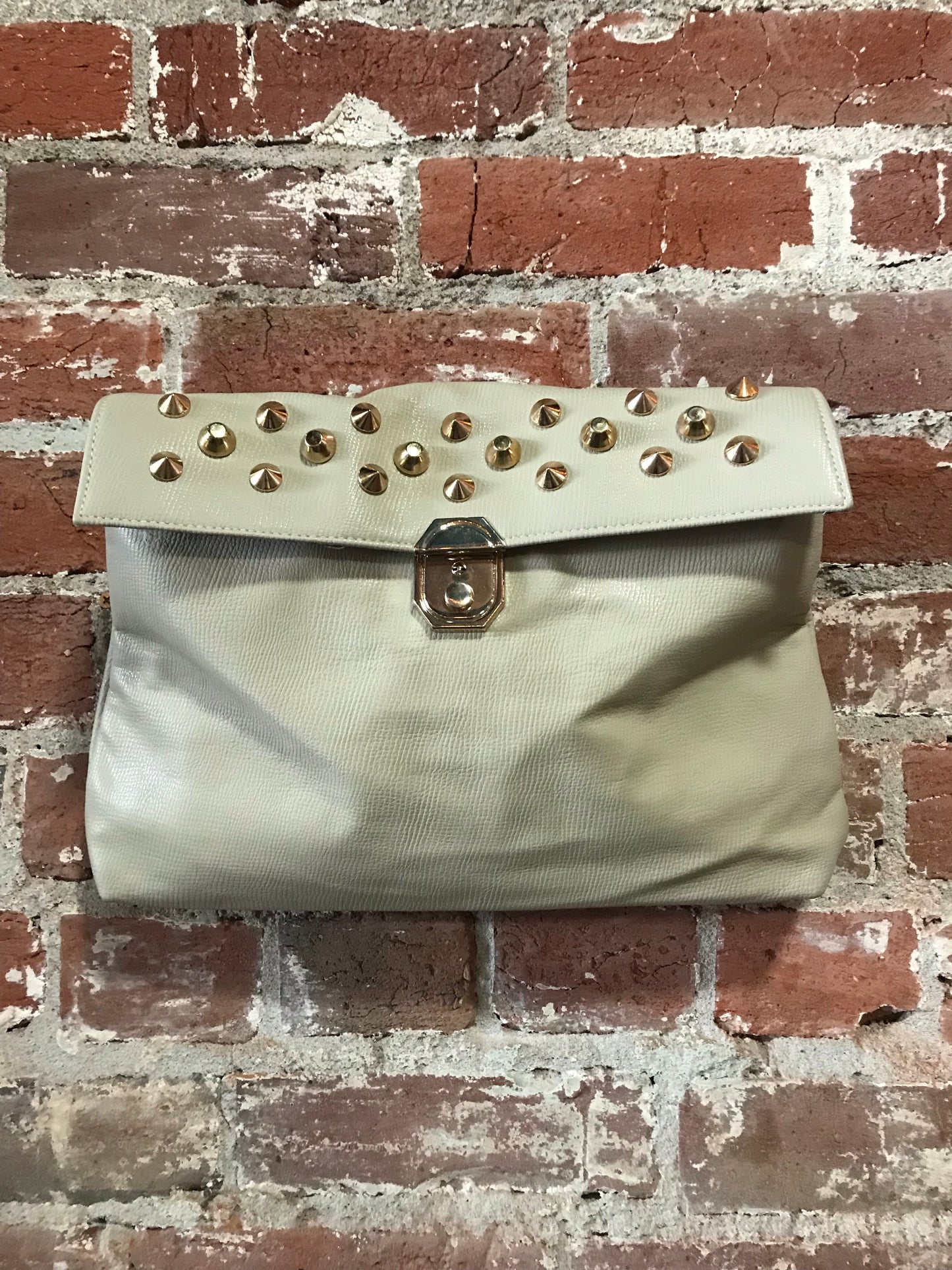 Large Leather Crossbody W/ Studded Flap