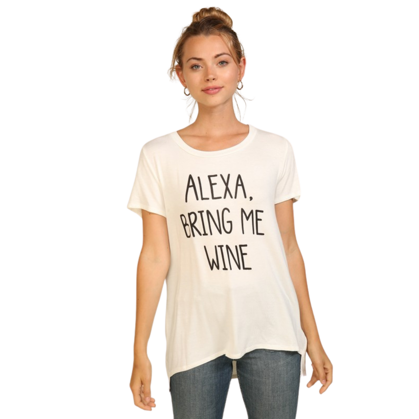 CoverStitched Alexa Bring Me Wine Graphic Tee (S-L)