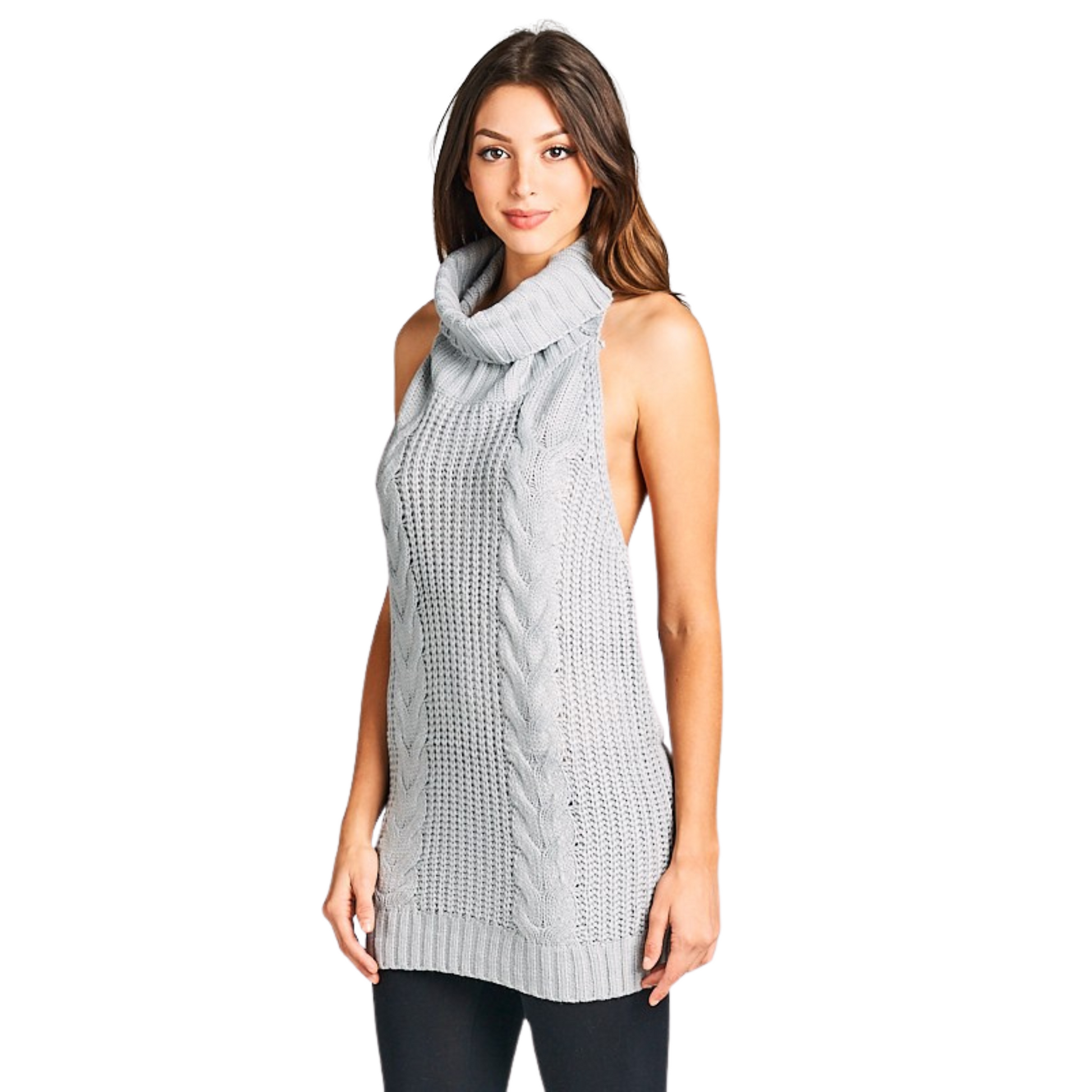 WinWin Open Back Halter Sweater Dress (S-L) WinWin Open Back Halter Sweater Dress (S-L)