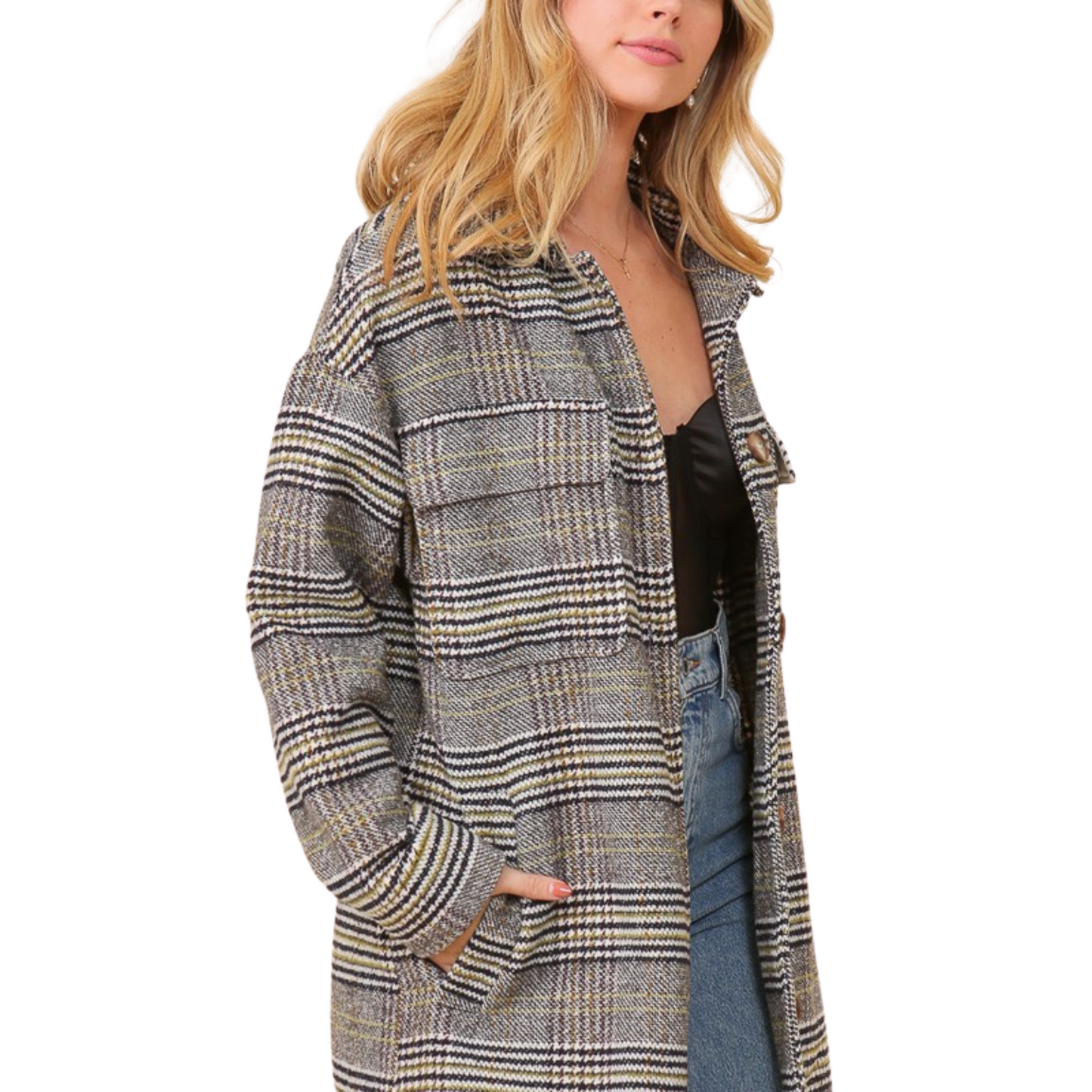 Timing Plaid Knit Tall Coat (S-L)