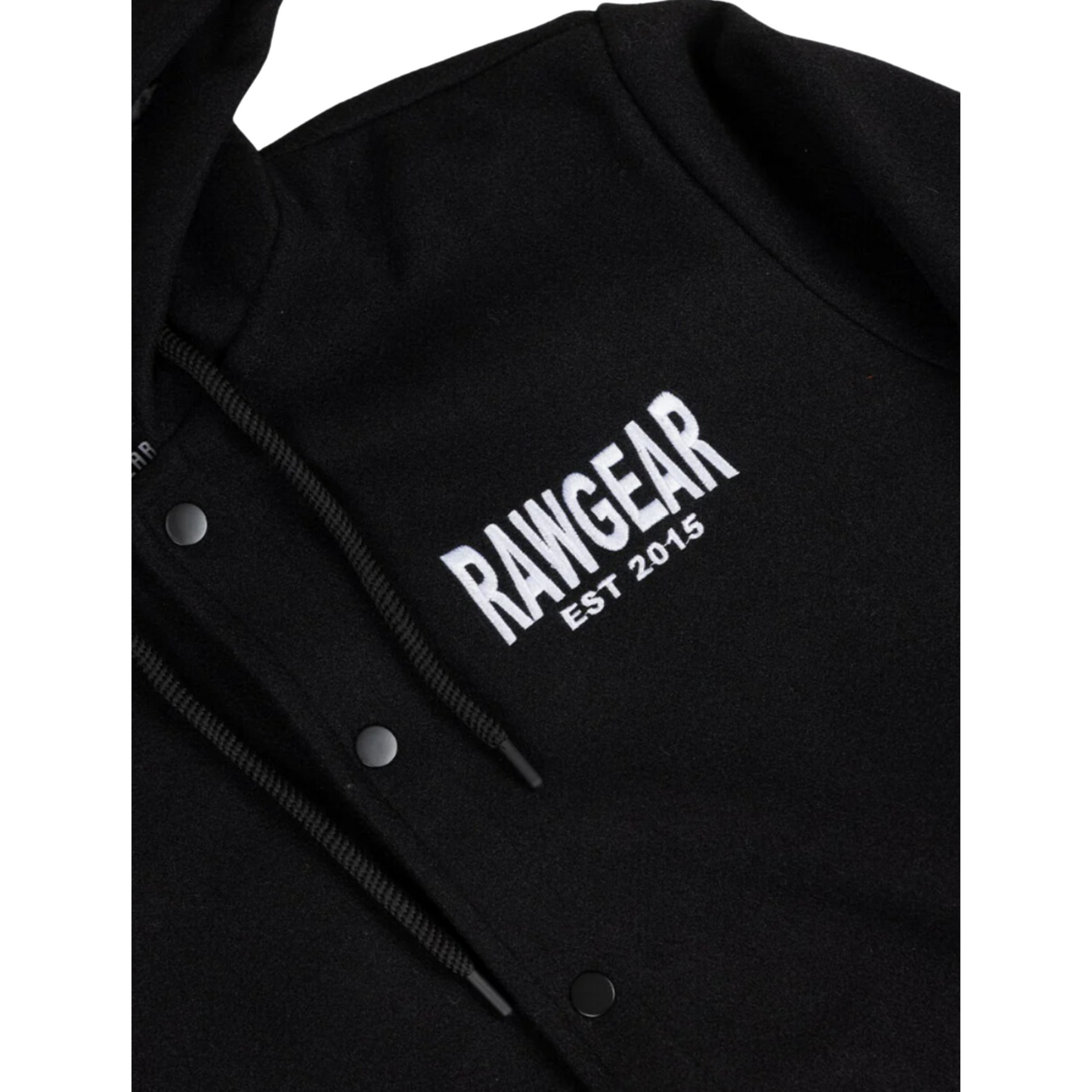 Rawgear Embroidered Letterman Jacket Hoodie Black OR Navy (S-2XL)