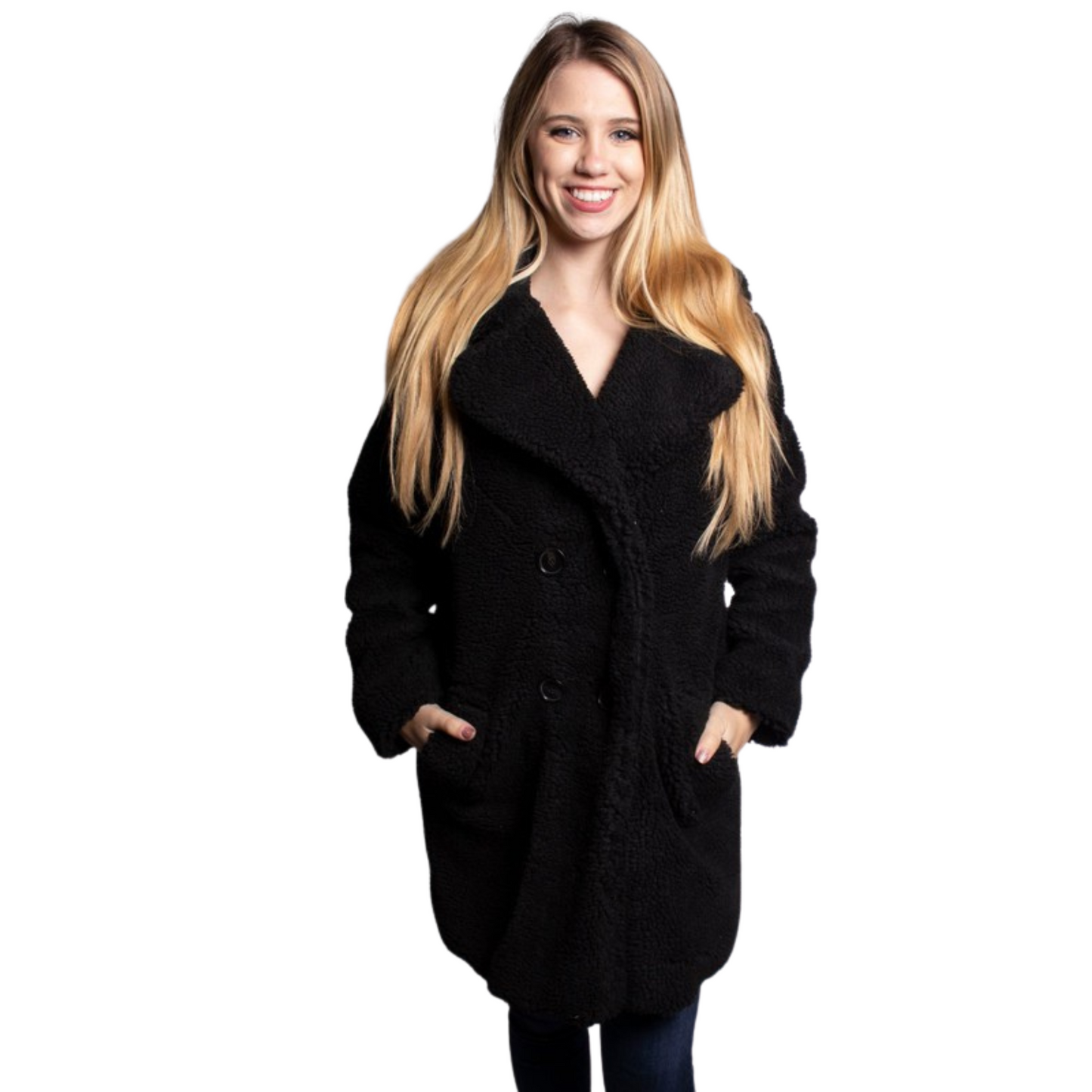 Miss Lily Black Hoodie Jacket With Pockets (S-XL)