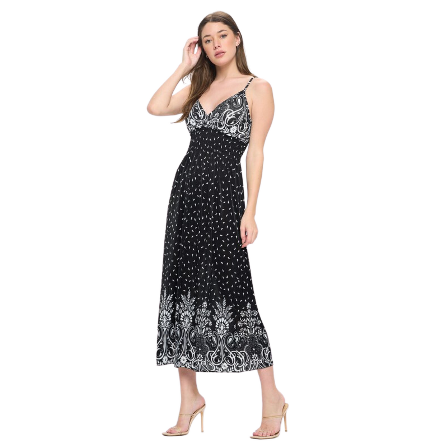 C-Mode Floral Maxi Dress W/Adjustable Straps (3 Colors! S-L)