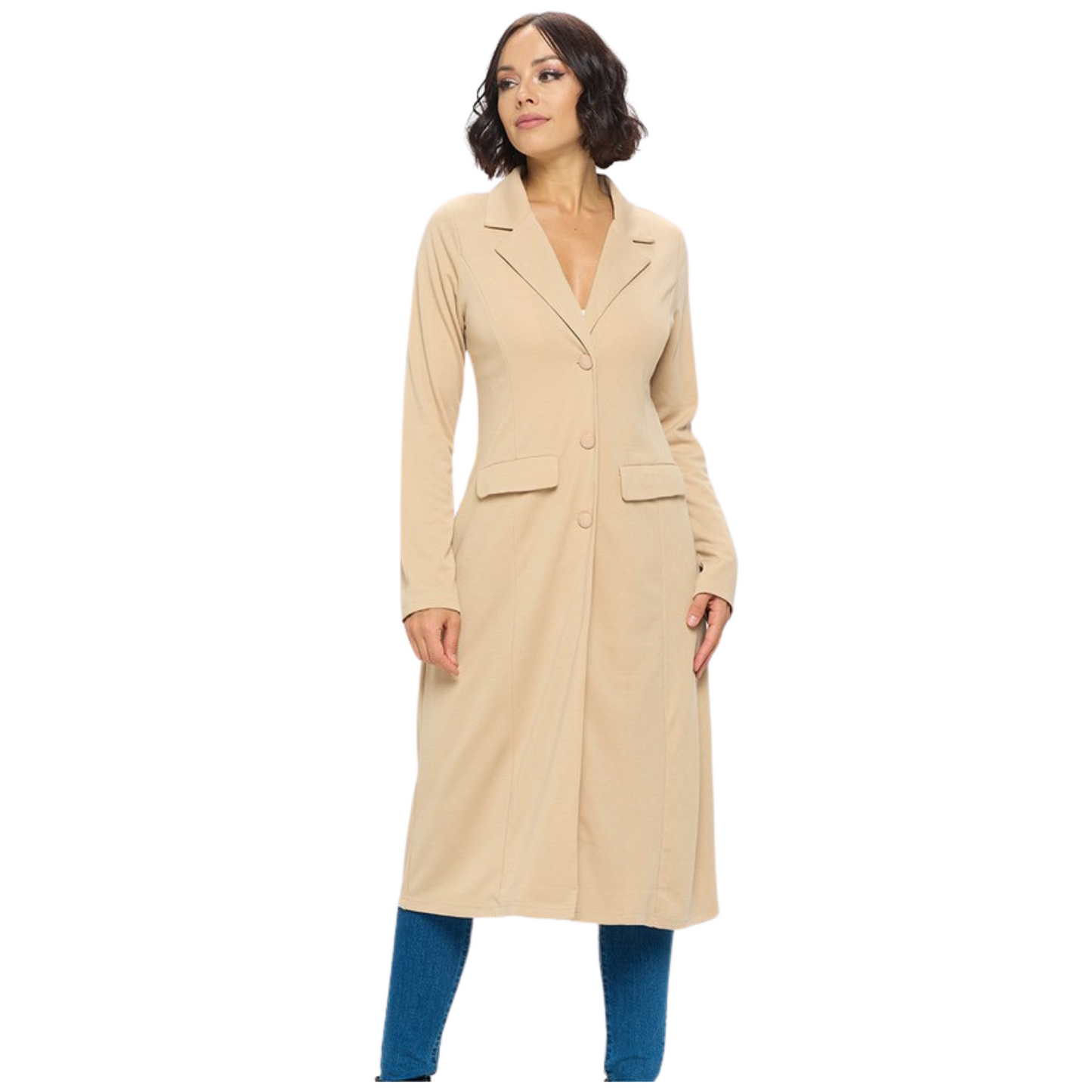 Ever B Light Weight Trench Coat Beige & Black S-L