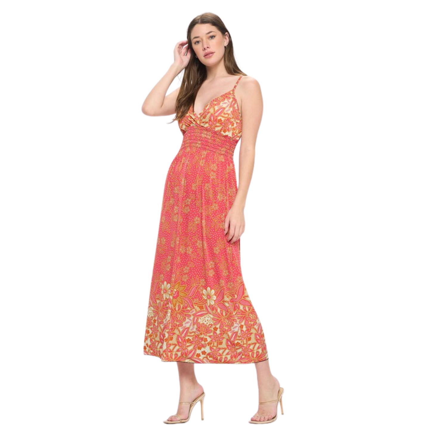 C-Mode Floral Maxi Dress W/Adjustable Straps (3 Colors! S-L)