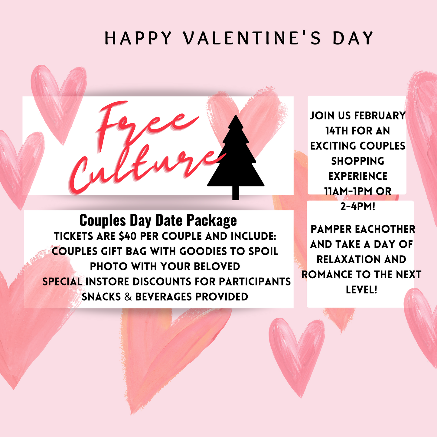 Valentines Day Couples Day Date Tickets! (2/14/24 11-1PM OR 2-4PM)