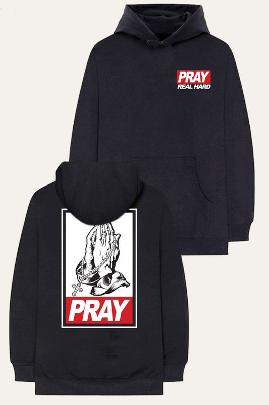 Pray Real Hard Hoodie (Gray, White, or Black S-XL)