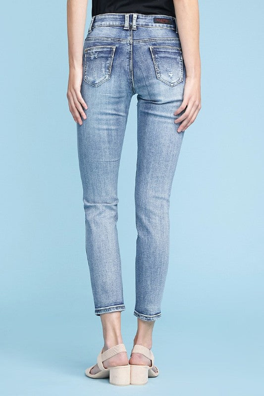 The Classic Denim Distressed Straight Leg Jean (1-15)