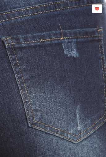 Denim Couture Classic Skinny Jeans Dark Distressed Denim (0-15)
