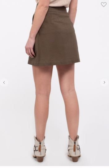 Blu Pepper Mine Mini Skirt W/ Button Front Pockets Black OR Olive (S-L)