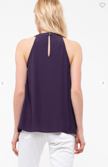 Blu Pepper Sleeveless Top Navy (Available in Sizes S-L)