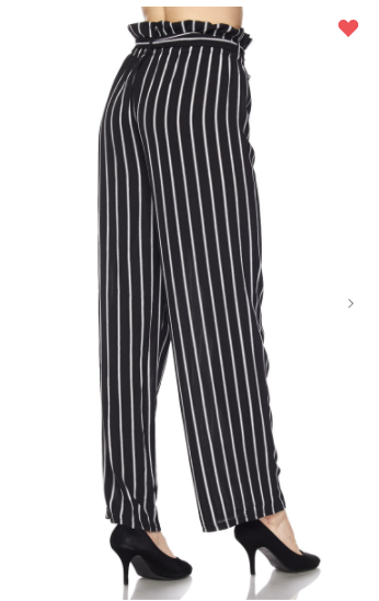 New Mix Plus Soft Pants W/ Verticle Stripes (Black/White 1XL-3XL)
