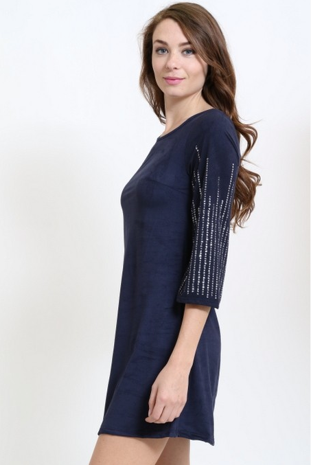 SAGA Embellished Long Sleeve Velvet Dress (S-L)