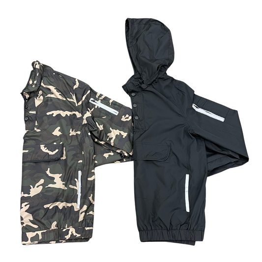 2 in One! Bomber Jacket / Hoodie (Black or Camo S-2XL)