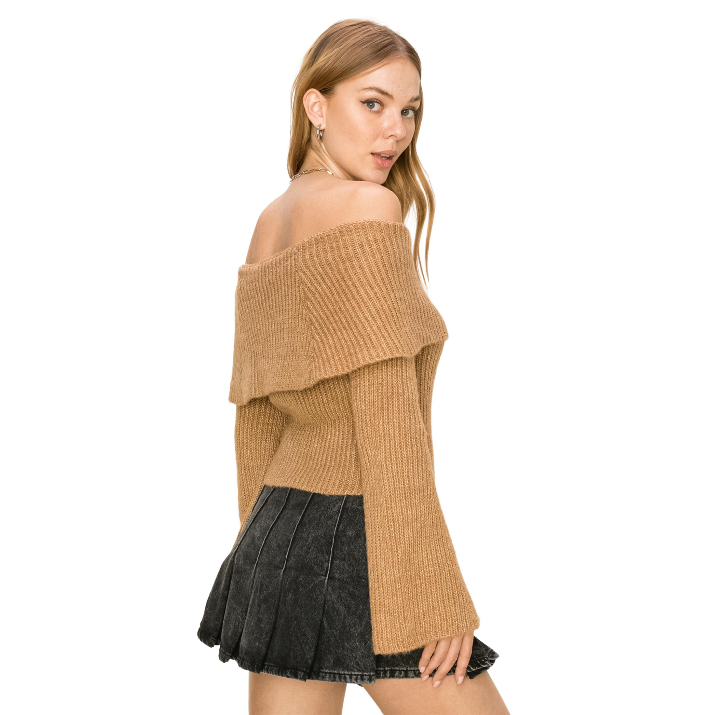 Hyfve Knit Turtle Neck Sweater W/ Bell Sleeves (3 Colors! S-L)