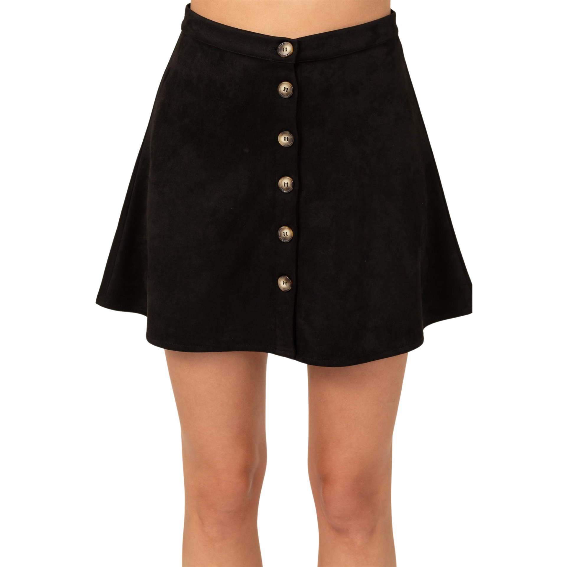 ★overdue flair★ VOLUME SUEDE SKIRT_BLACK VOLUME SUEDE SKIRT_BLACK - overdueflair