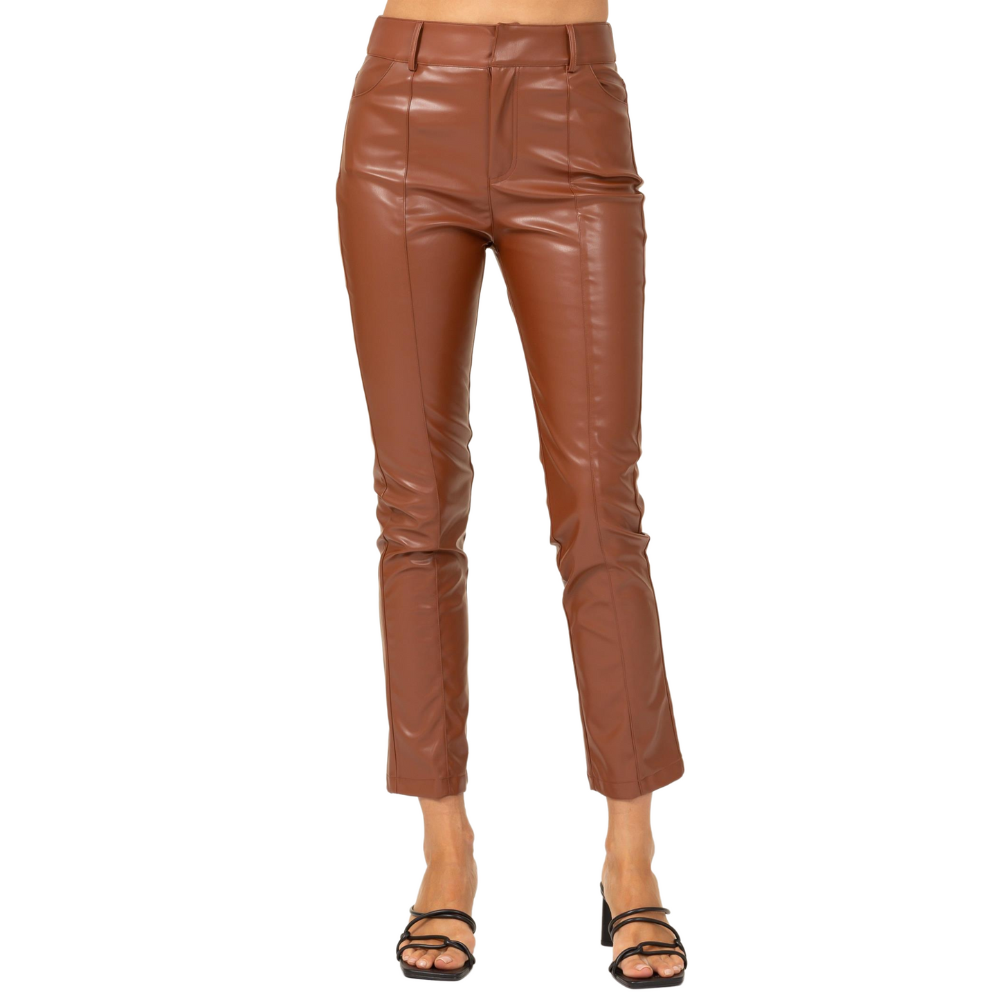 Fashion on Earth P-Leather Pants Brown or Khaki (S-L)