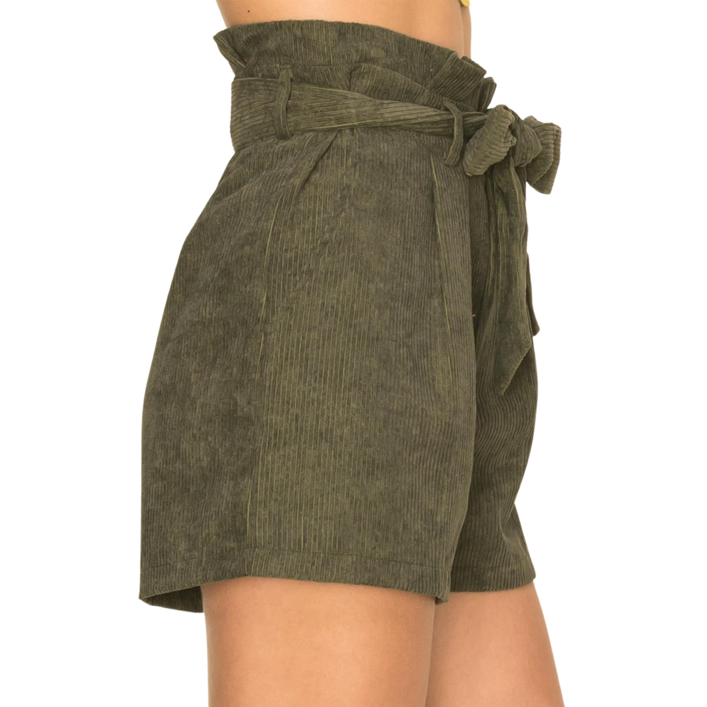 Hyfve Corduroy Belted Soft Shorts Mauve or Olive (S-L)