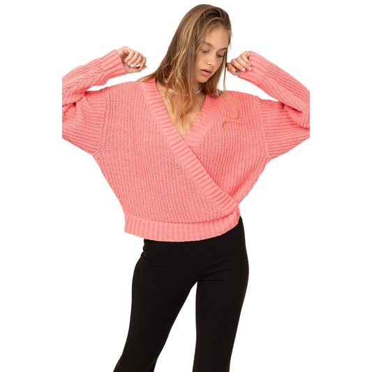Double Zero Cross Chest Hemline Crop Sweater (2 Colors! S-L)