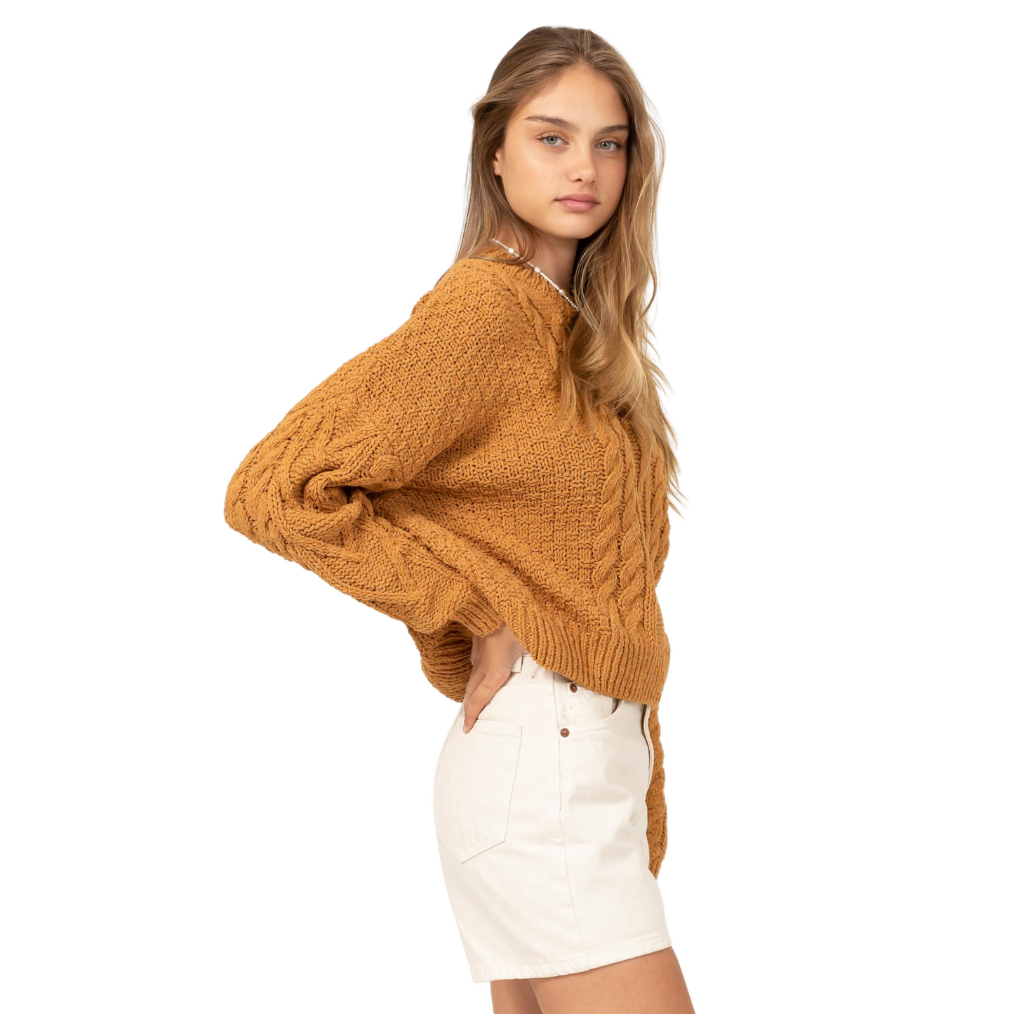 Double Zero Elegantly Knit Crop Sweater (2 Colors! S-L)