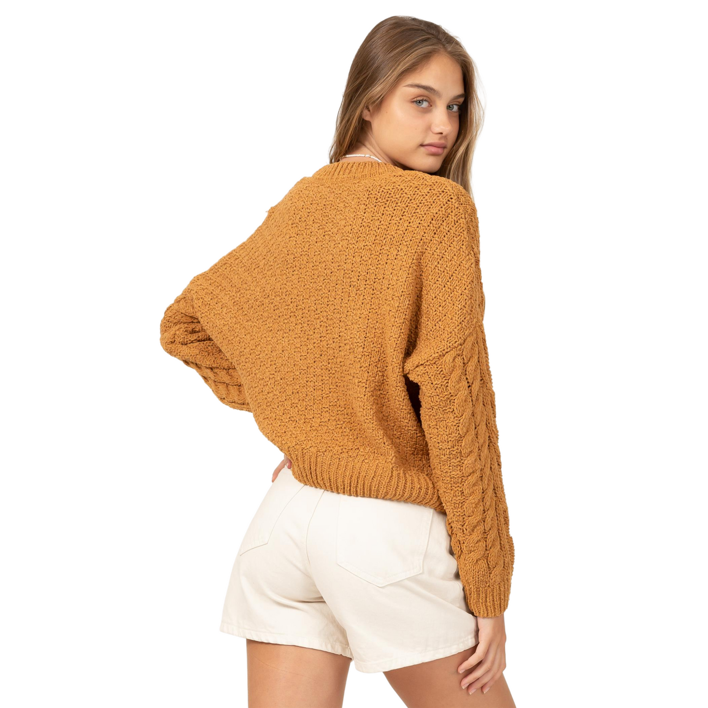 Double Zero Elegantly Knit Crop Sweater (2 Colors! S-L)