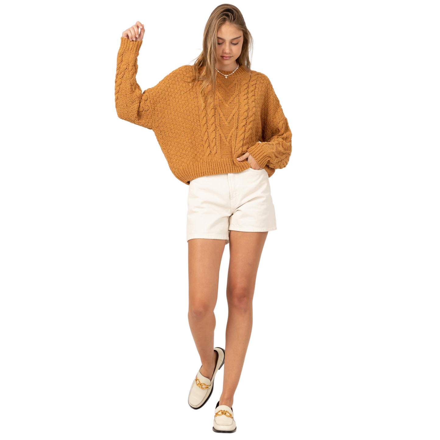 Double Zero Elegantly Knit Crop Sweater (2 Colors! S-L)