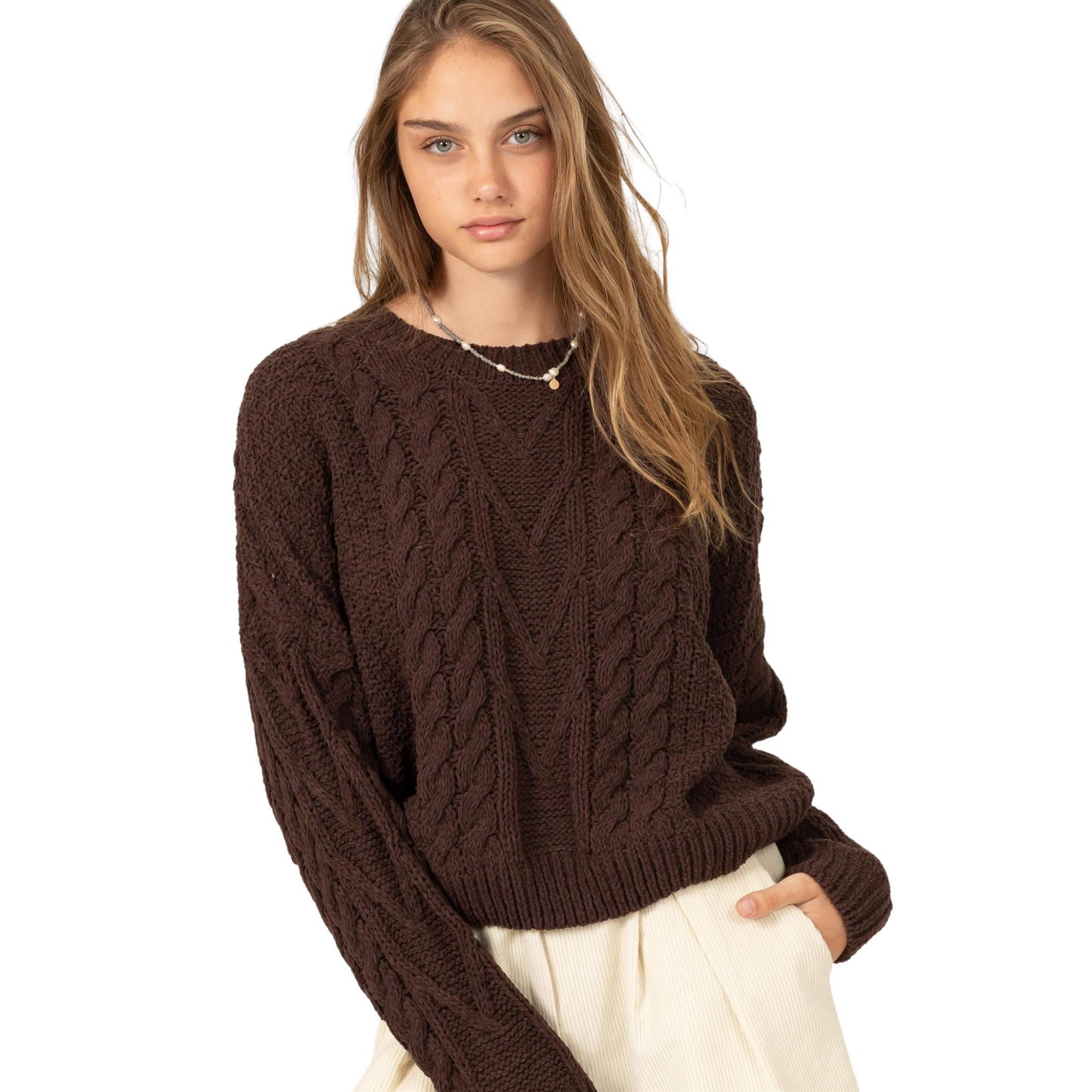 Double Zero Elegantly Knit Crop Sweater (2 Colors! S-L)