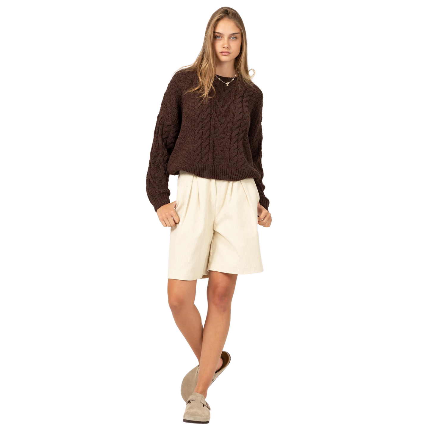 Double Zero Elegantly Knit Crop Sweater (2 Colors! S-L)