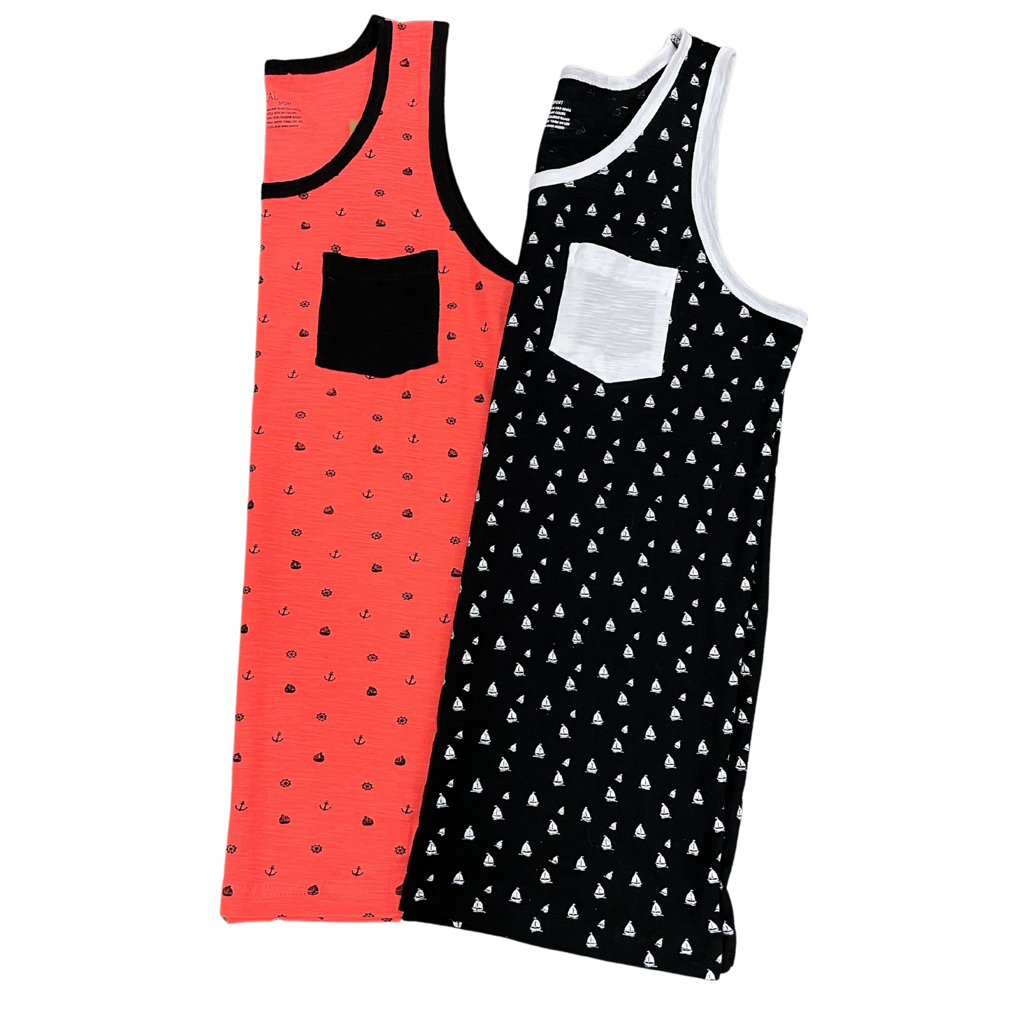 Vertical Sport Tank Black or Coral (S-2XL)