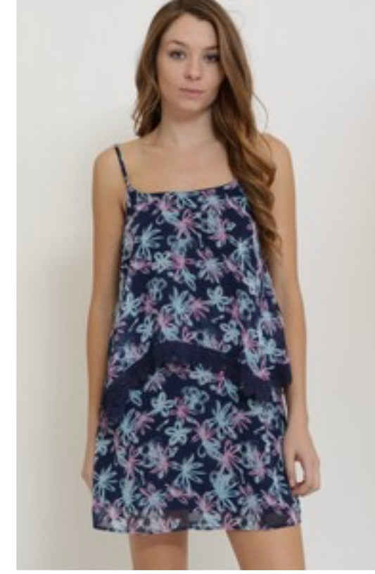 Cals Tropical Inspired Floral Dress (S-L)