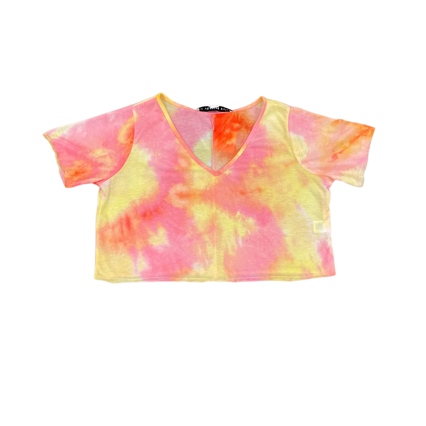 Women's Crop Tie Dye V-Neck Crop Tee (S-L)