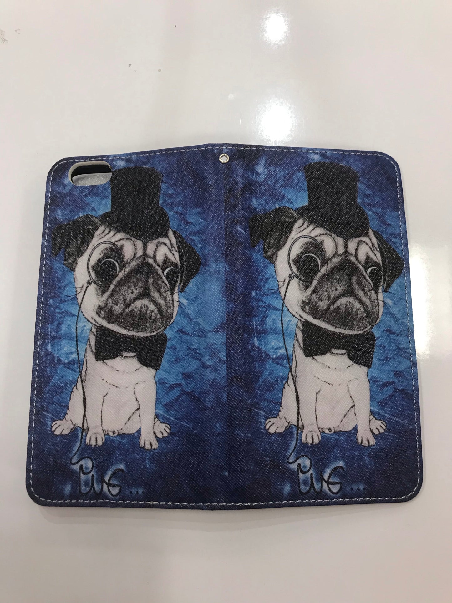Classy Pug iPhone Wallet (iPhone (6 (6s), iPhone (6 (6s) Plus).