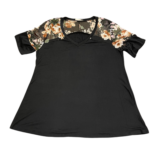Blumin Floral Shoulder T-Shirt(S-3X)
