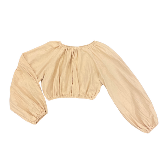 Hyfve Sand Ruffled Long Sleeve Crop Top (S-L)