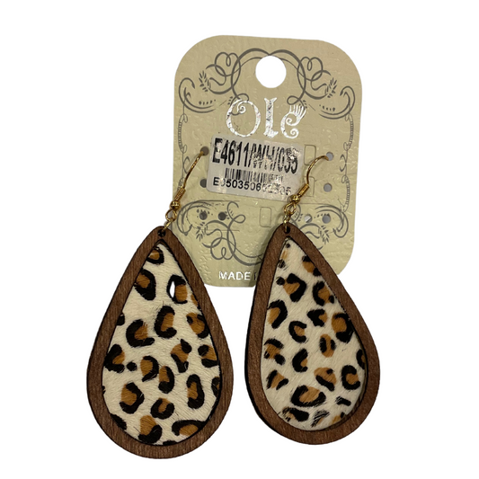 Teardrop Shaped Leopard Earrings