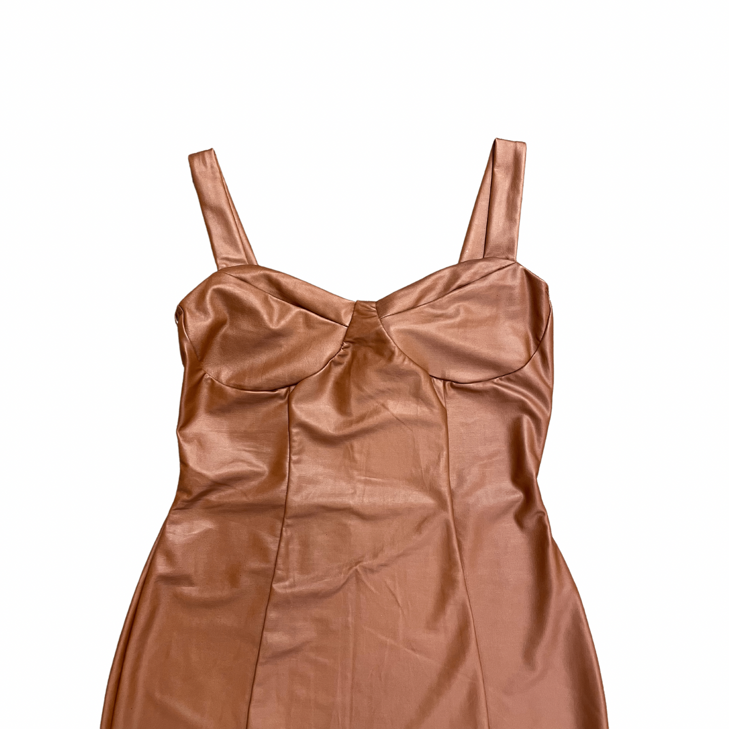 Uptown Brown Leather Mini Dress (S-L)