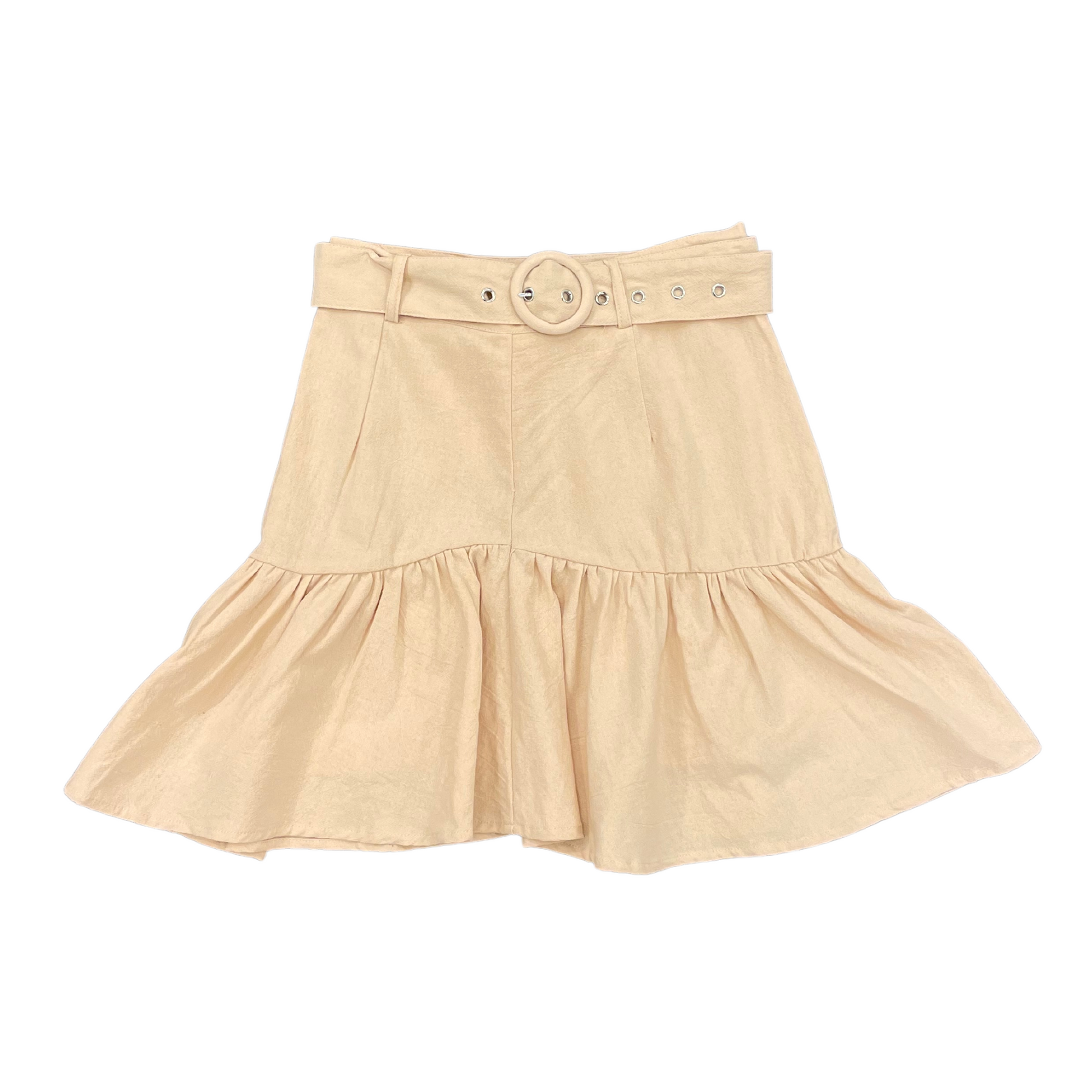 Tan ruffle skirt best sale