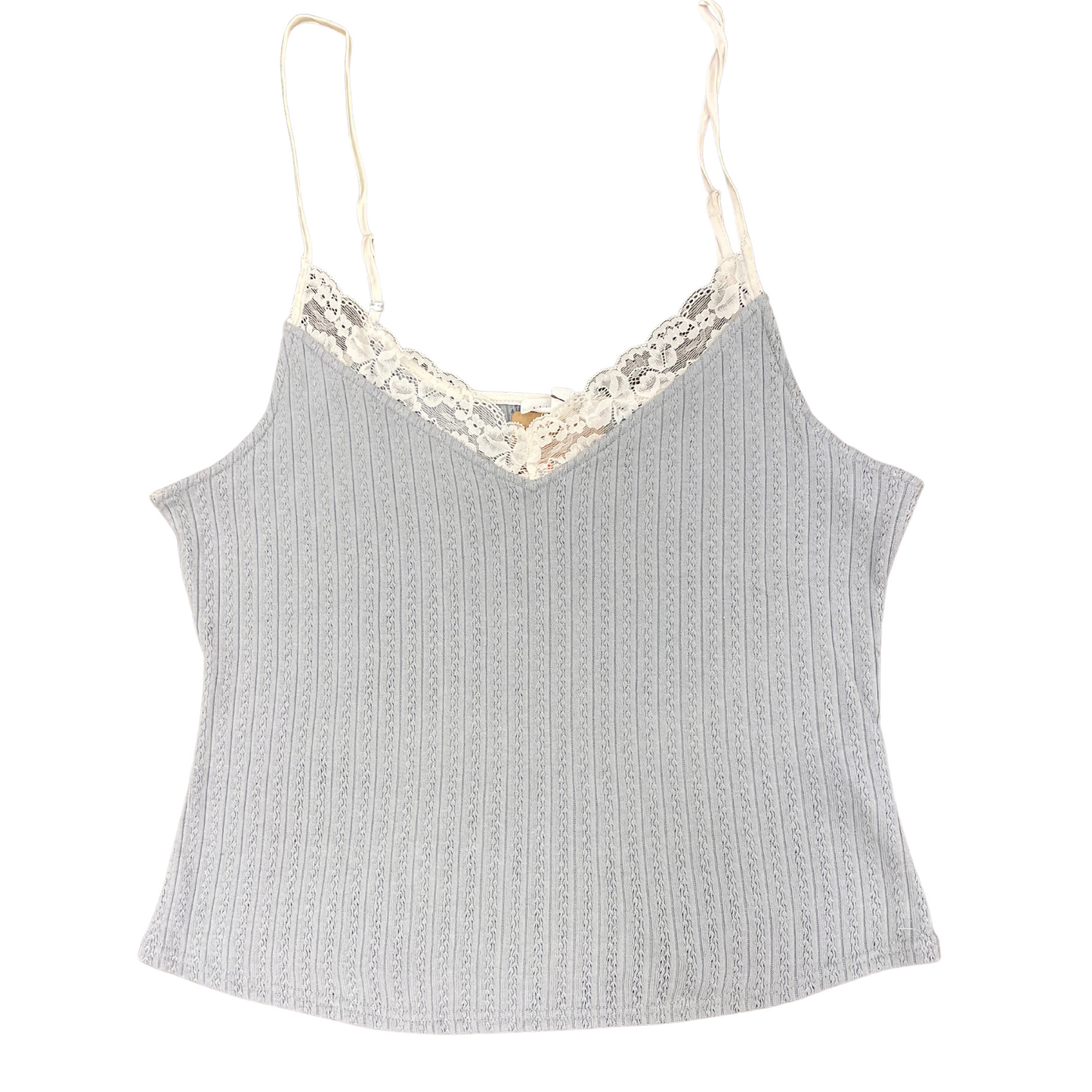 Blu Pepper Lace Trim Gray Cami (S-L)