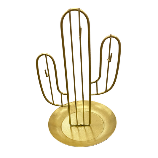 Golden Cactus Jewelry Holder