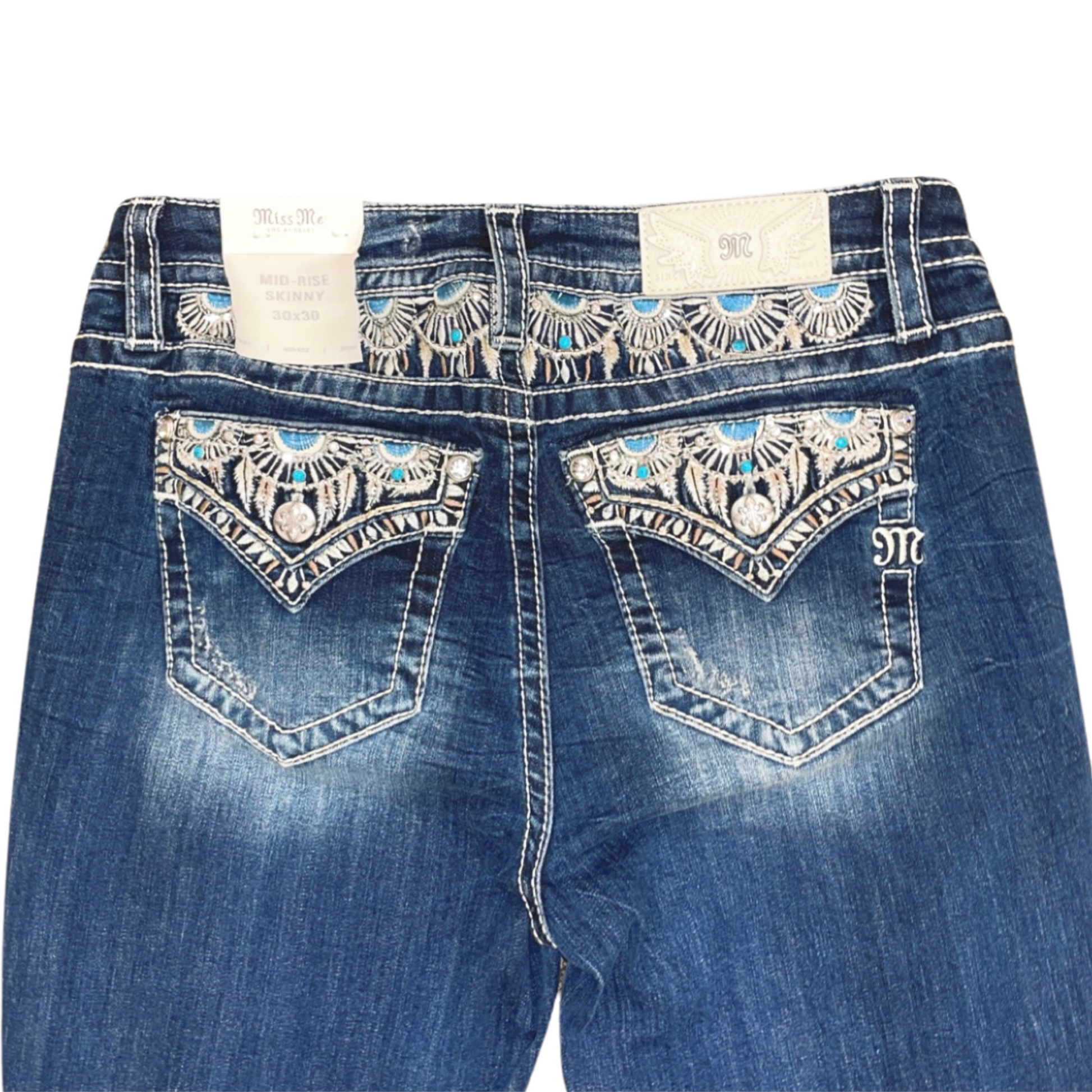 Miss Me Skinny Jean W/ Dream Catcher Pockets (24X30-34X30) – Free